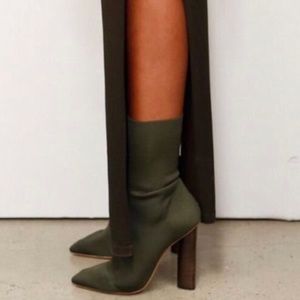Yeezy inspired olive sock booties